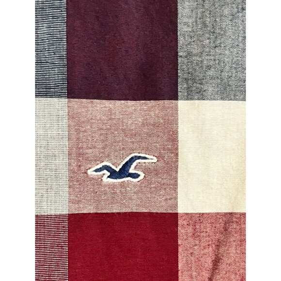 Hollister Plaid Shirt L Red Preppy Classic Festive Holiday Retro Grunge Y2K 90s - Picture 5 of 10